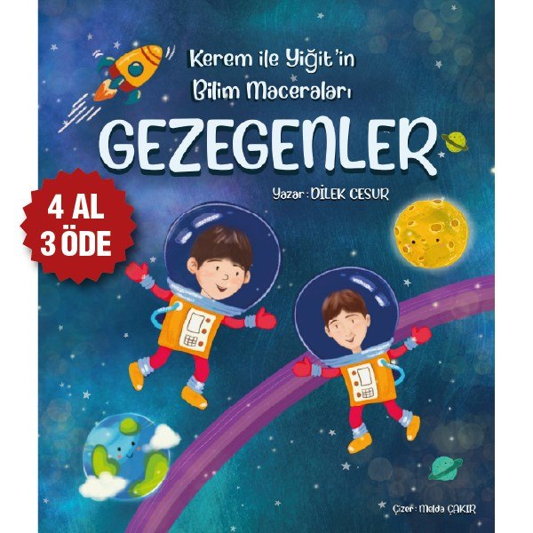 Kerem ve Yiğit'in Bilim Maceraları — Gezegenler kitap kapağı